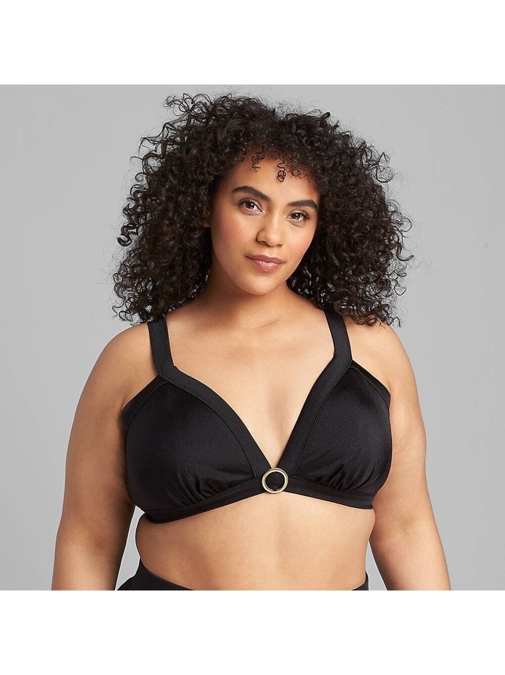 SWIM by Cacique No-Wire Triangle with Ring Detail Bikini Top